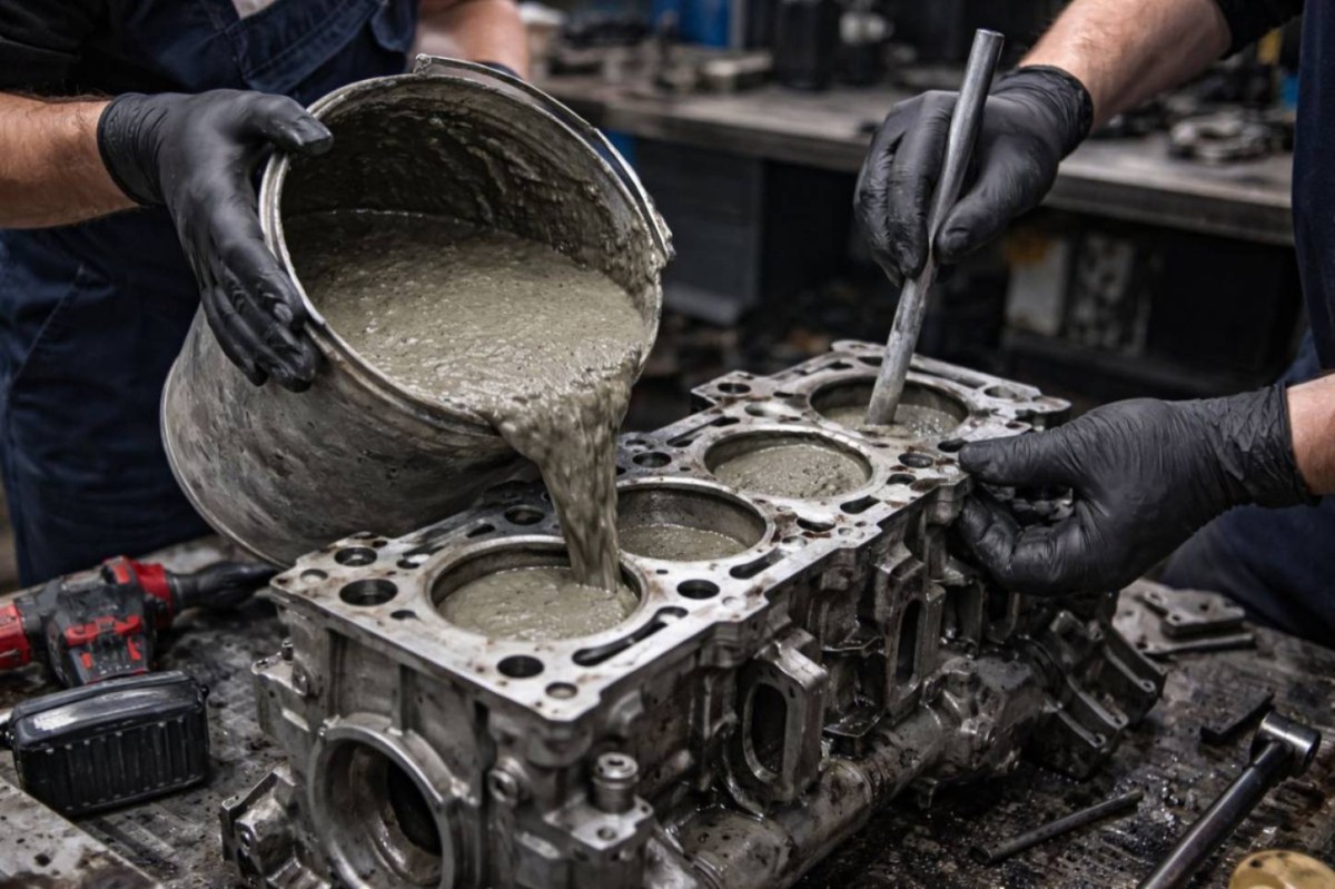 لماذا يملأ بعض السائقين محرك السيارة بالخرسانة؟