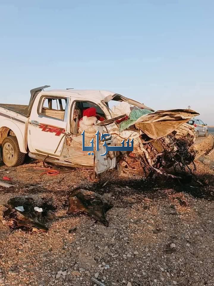 وفاتان بحادث تصادم على طريق الشيدية وإصابة ثالث .. صور 