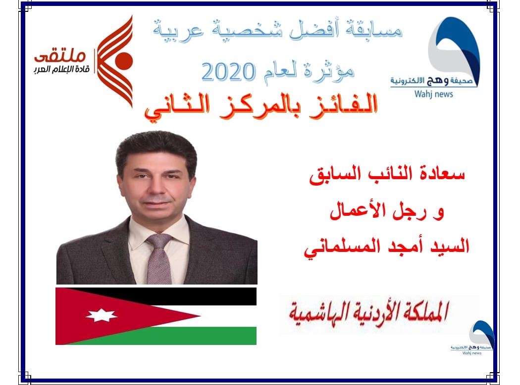 المسلماني الثاني عربيا بمسابقة افضل شخصية مؤثرة لعام ٢٠٢٠