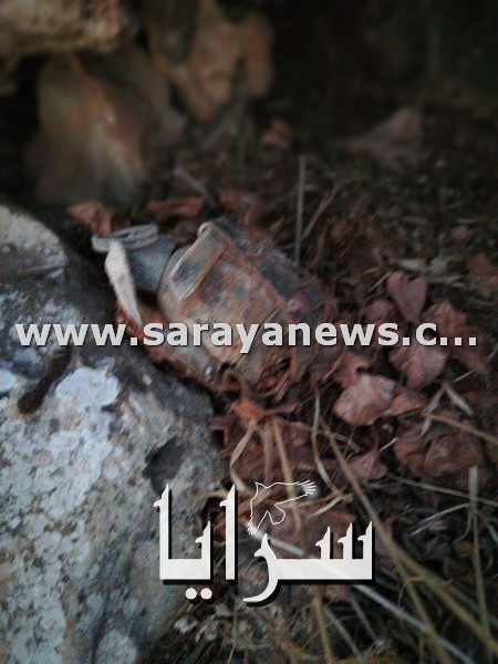 بالصور ..  عجلون: مواطن يعثر على قنبلة في كفرنجة