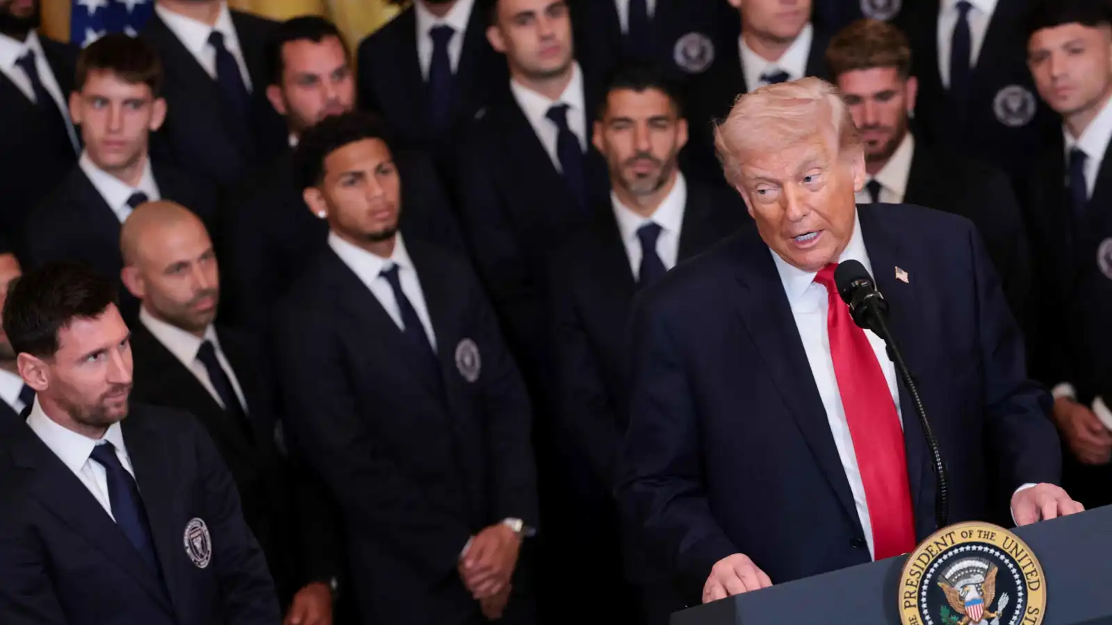 رد فعل مثير من ميسي لحظة حديث ترامب عن كريستيانو رونالدو 