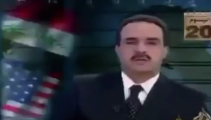 بالفيديو  ..  لحظة الإعلان عن سقوط بغداد بيد القوات الامريكية عام (2003) و بكاء المذيع بحرقة 