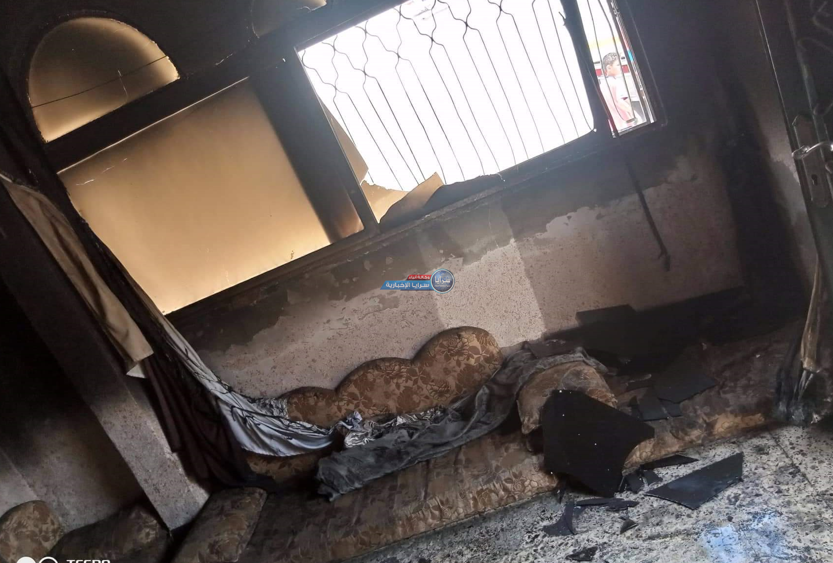 بالصور ..  حريق يلتهم منزل في منطقة الشونة الشمالية