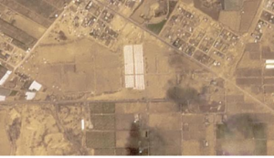 صور بالأقمار الاصطناعية تُظهر بناء مجمع خيام قرب خان يونس