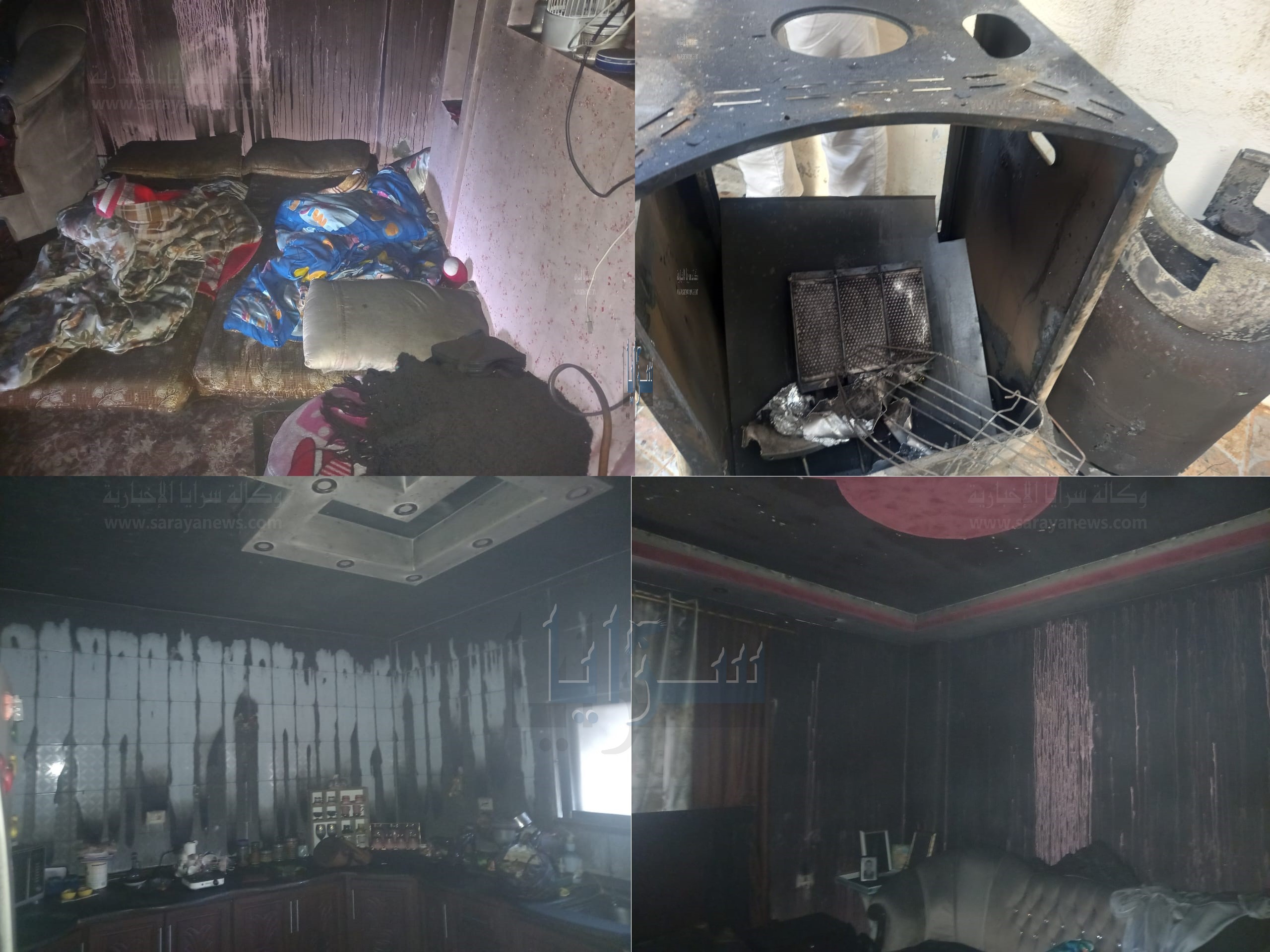 "بسبب صوبة غاز" ..  حريق يأتي على معظم محتويات منزل في كفرنجة - صور 