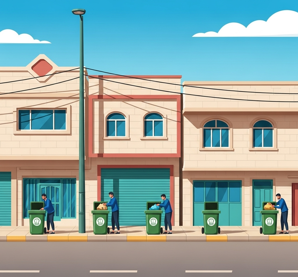 بلدية الزرقاء تدعو المنشآت التجارية والصناعية للالتزام بوضع حاويات نفايات أمام منشآتهم