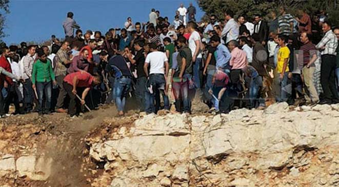 حفريات أبناء عجلون للكشف عن حقيقة "كنز هرقل" تصطدم بقطع خرسانية