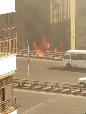 التلفزيون السوري: تفجير انتحاري وهجوم على قسم للشرطة في الميدان بدمشق