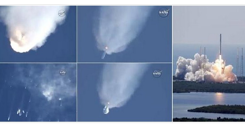 بالفيديو ..  انفجار صاروخ فضاء أمريكي فور انطلاقه اليوم