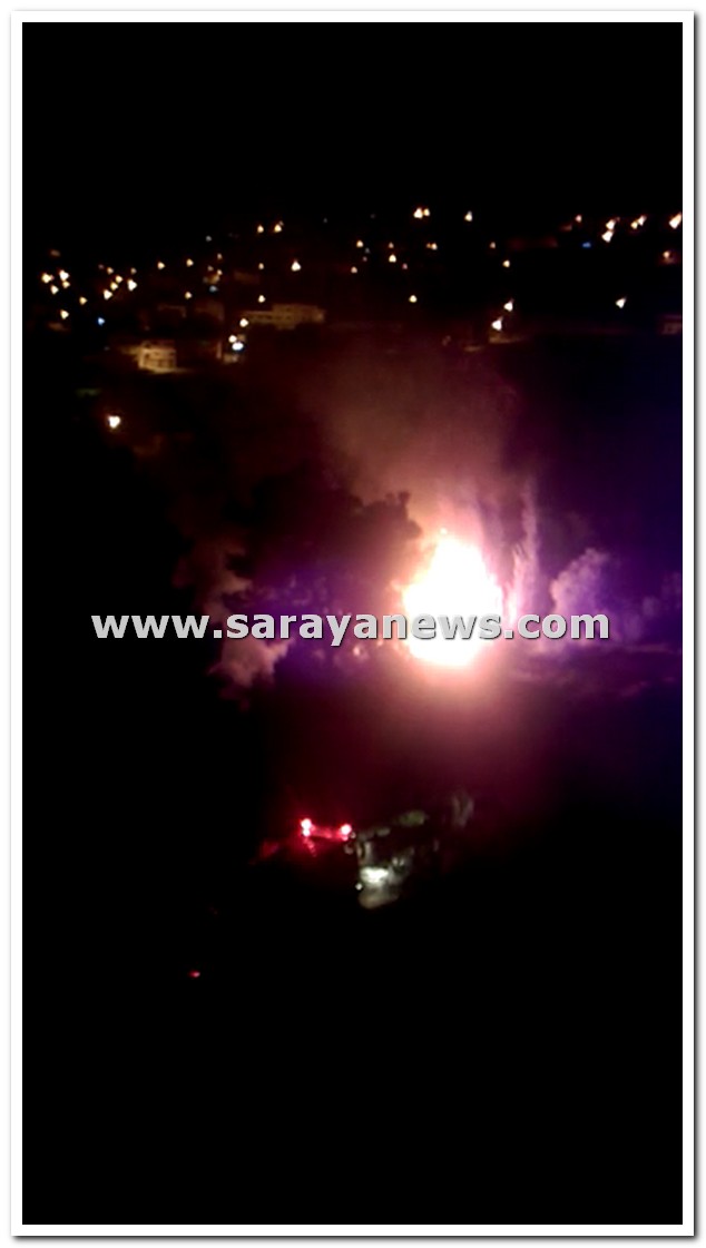 بالصور و الفيديو  .. حريق ضخم في بساتين بوادي موسى 