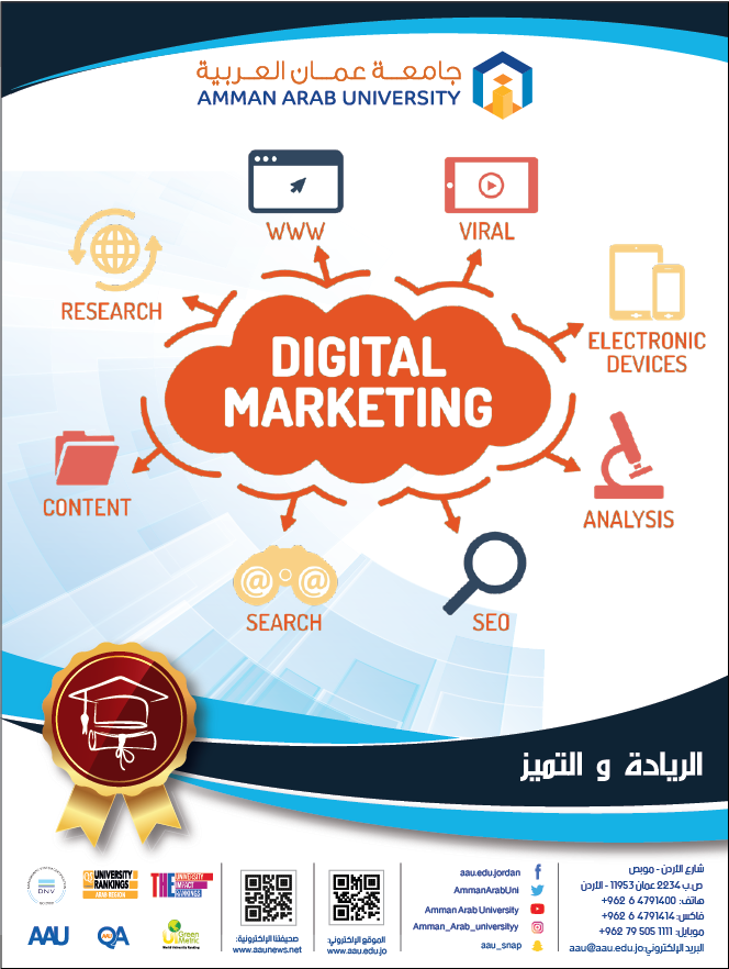 الاعتماد الخاص الأولي لتخصص التسويق الرقمي في "عمان العربية"