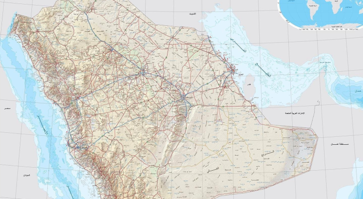 خريطة سعودية محدثة تغضب الكيان الصهيوني لاعتماد اسم فلسطين