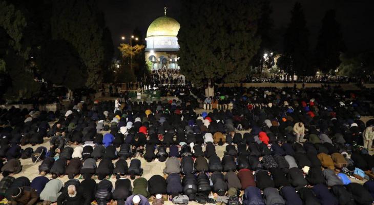 150 ألف مصل يؤدون العشاء والتراويح في المسجد الأقصى الليلة